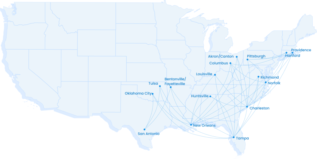 Breeze Airways Route Map