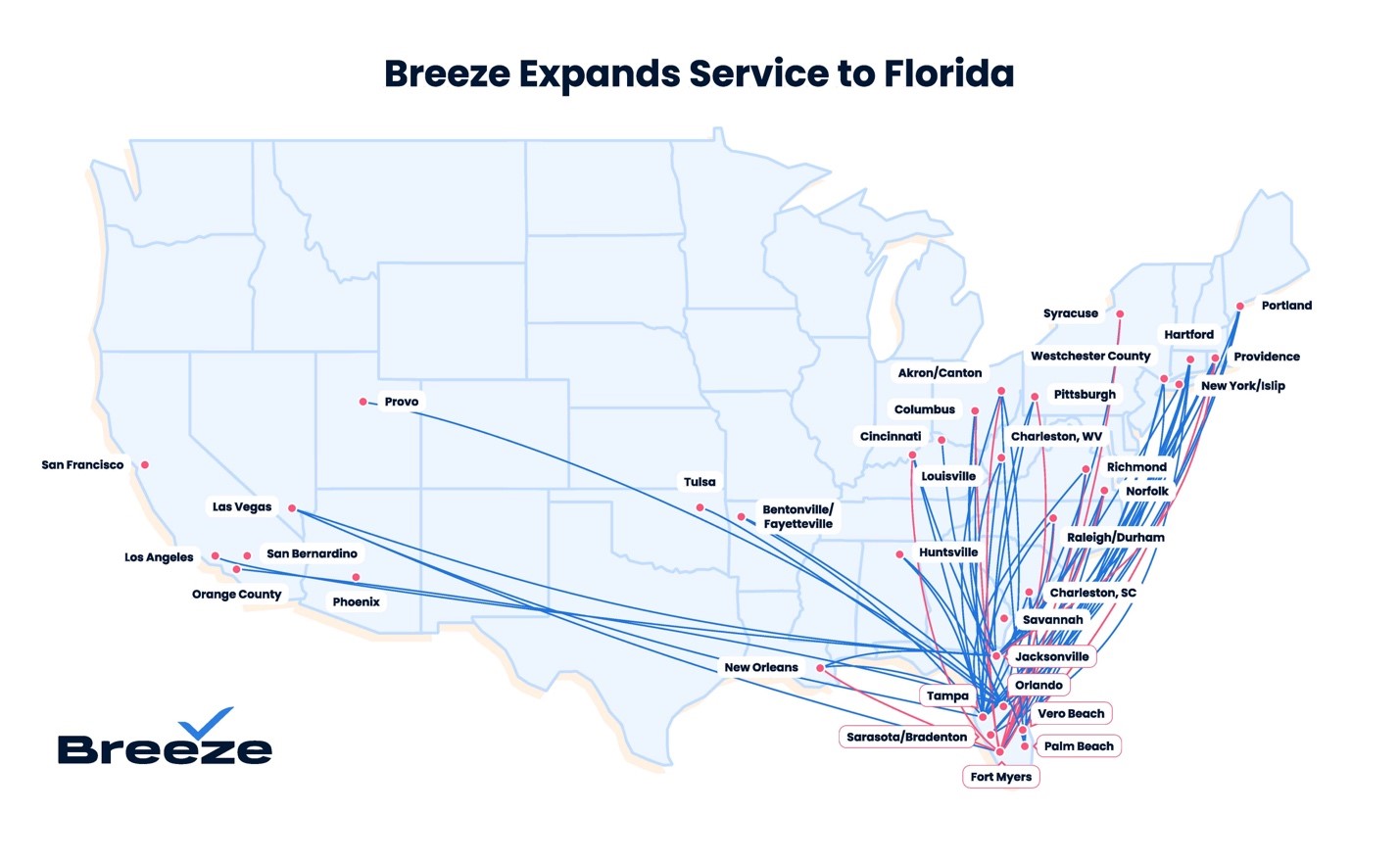 Breeze Adding New Nonstop Route from New Orleans Louis Armstrong